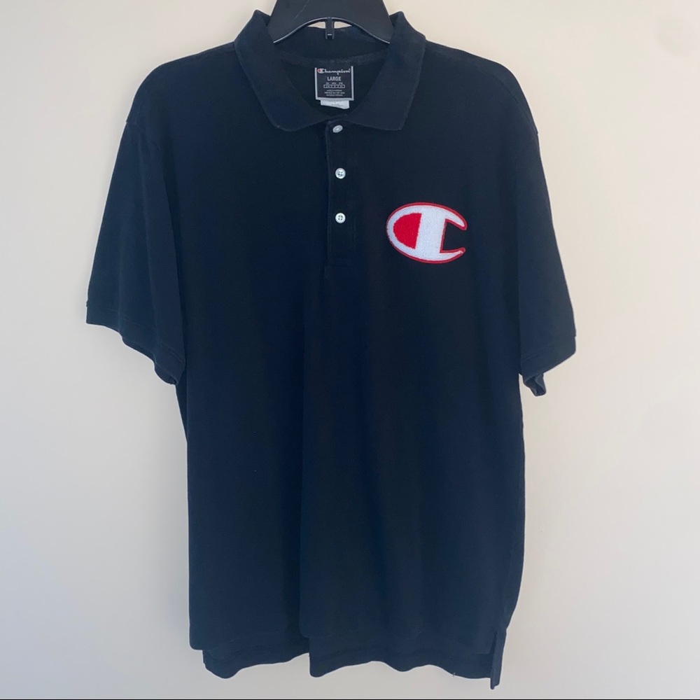Champion Black Polo Oversized Large Fits Big